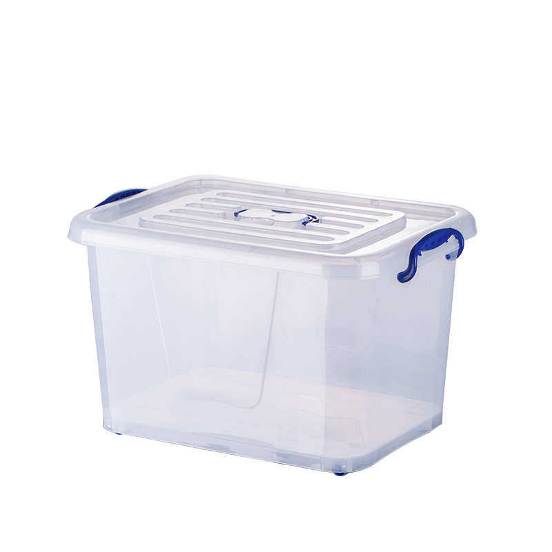 收纳盒带盖子食品级透明加厚收纳箱塑料储物箱整理大小号有盖滑轮