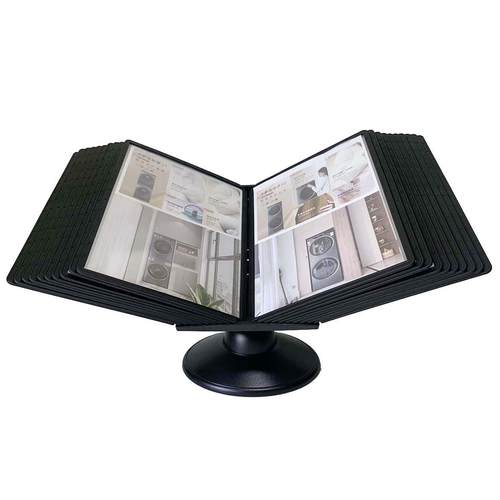 多功能文件架a4桌面旋转展示架办公文件夹文件管理架翻页资料架