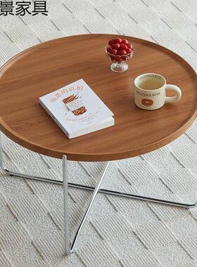 角客厅折RYD茶叠茶几户型家小用几阳台泡桌户外可移动原木网红小