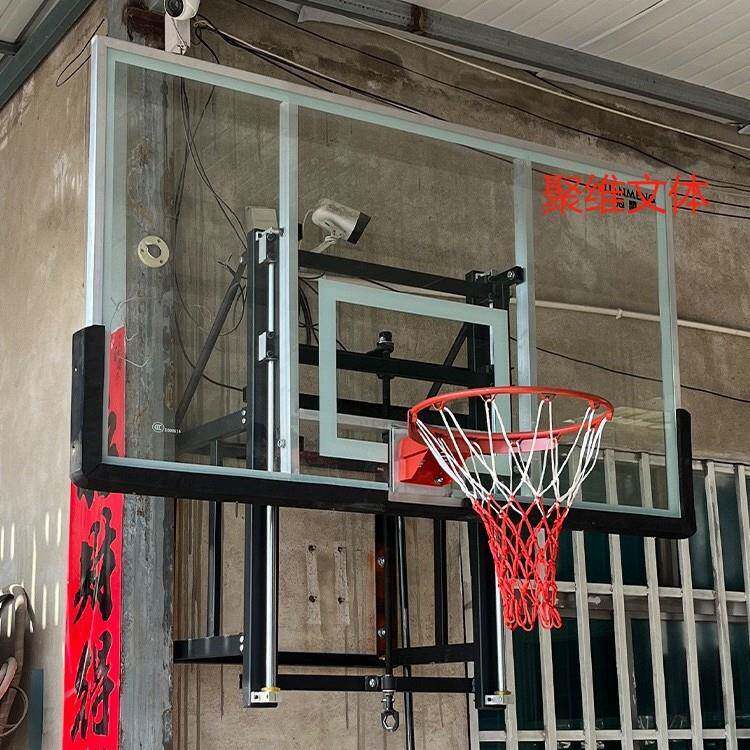 室内屋顶悬挂式吊顶悬空篮球架电动升降款壁挂式比赛级篮球架厂家