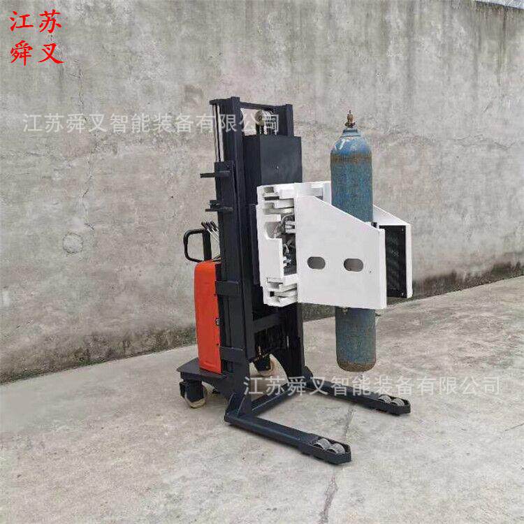 卖方型气瓶半电动夹抱翻转机液压堆高装卸车自动抱夹升高搬运车