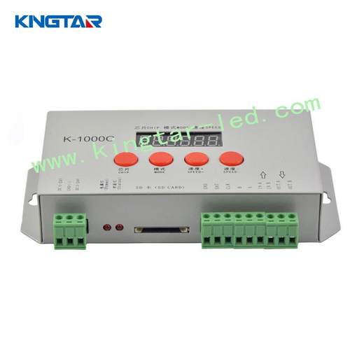 K-1000C带显示屏led灯带穿孔字灯串控制器SPI、DMX512LED控制器