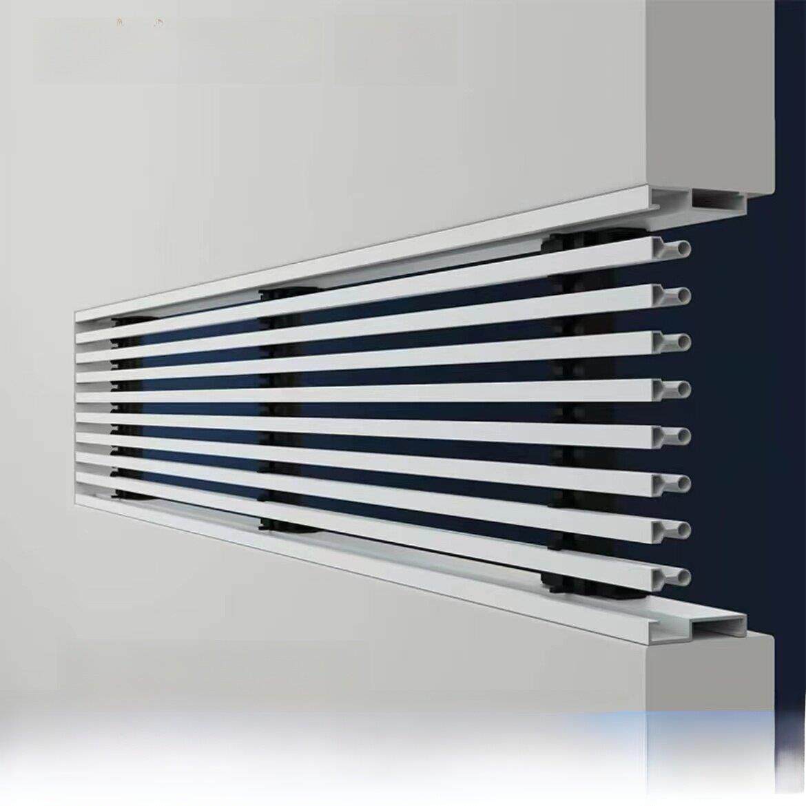 定制中央空调铝合金可拆卸条形出风口加密0度叶片加厚隐形无框出