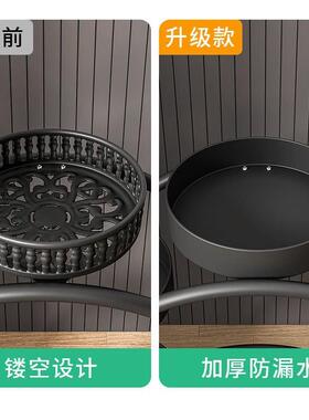 花架子客厅落地式阳台花置HJ-m625多层圆形带轮移动铁艺摆放物架