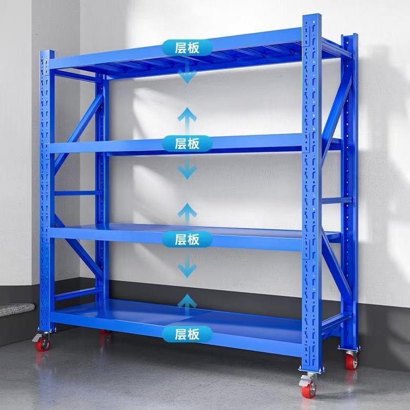 向带可轮子仓储货架多层物架推车万轮置移动铁架子车间仓69库展示