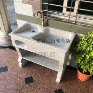 派诺特大理石水池立柱盆庭院石材洗手盆户外洗手台庭院室外石材洗