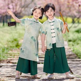 出服山新中国风女超仙覆 春秋合唱演式 高档汉服兄妹装 上春男童唐装