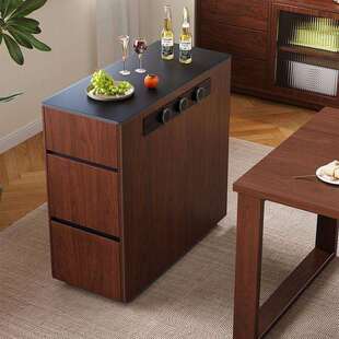 岛台餐边小岛厨房中岛柜子单独边岛移动餐桌实木极窄导台小户型