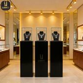 璃量生产高档珠宝示柜不859锈钢电镀玻展柜展名贵首饰中批岛柜陈