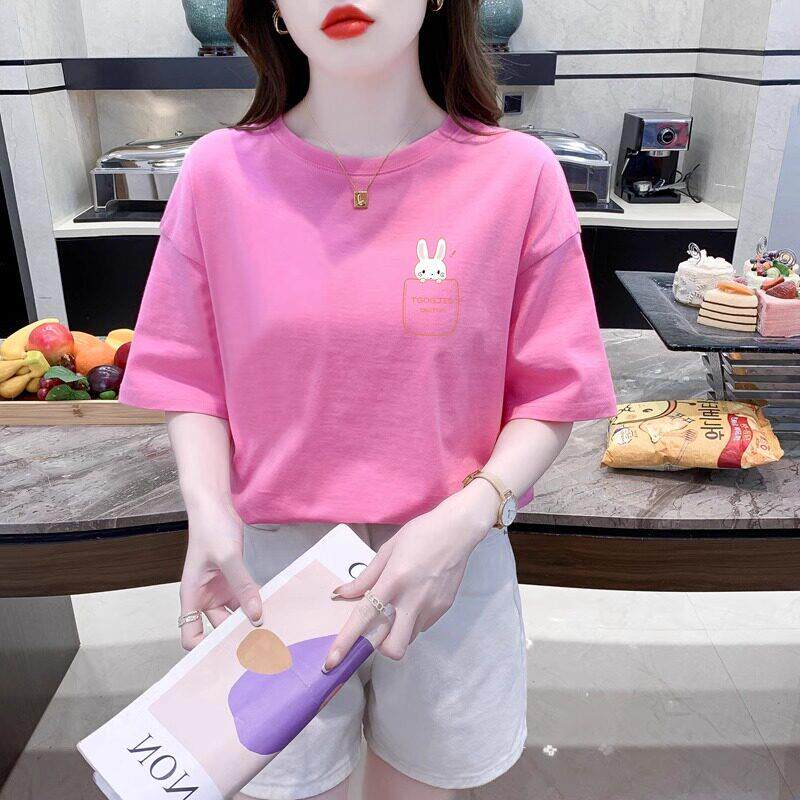 粉色短袖t恤女2026新款夏季女装设计感小众洋气减龄欧货半袖上衣