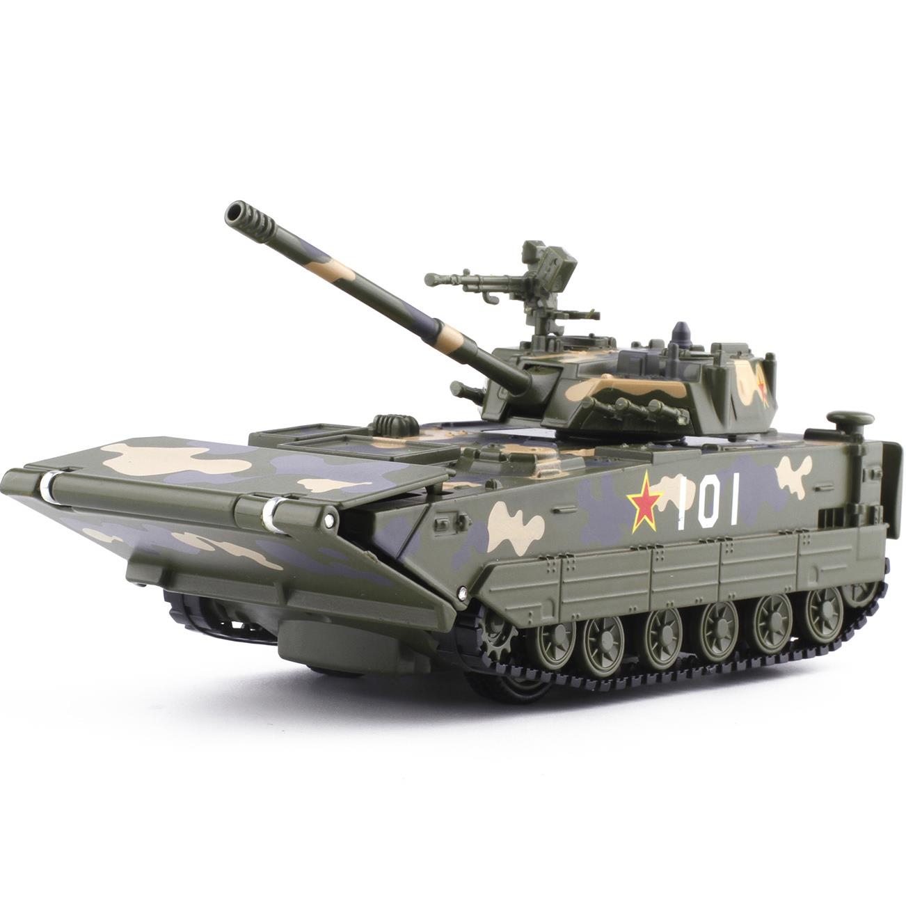 高档合模金坦克型军事两栖突击车甲男孩玩具车战儿车童彷真装车