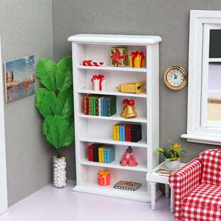 1:12迷你娃娃屋家具摆件微缩DOLLHOUSE场景OB11书柜储存柜书架子