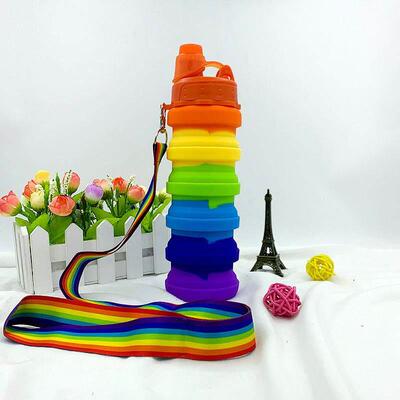 500ML Fitness Sports Water Bottle Silicone Collapsible Drink