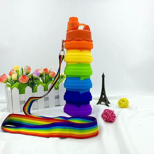 500ML Fitness Sports Water Bottle Silicone Collapsible Drink