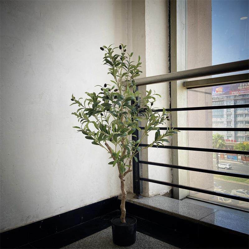 工厂店仿真植物盆栽橄榄树假树果子家居软装园艺景观民宿装饰摆件