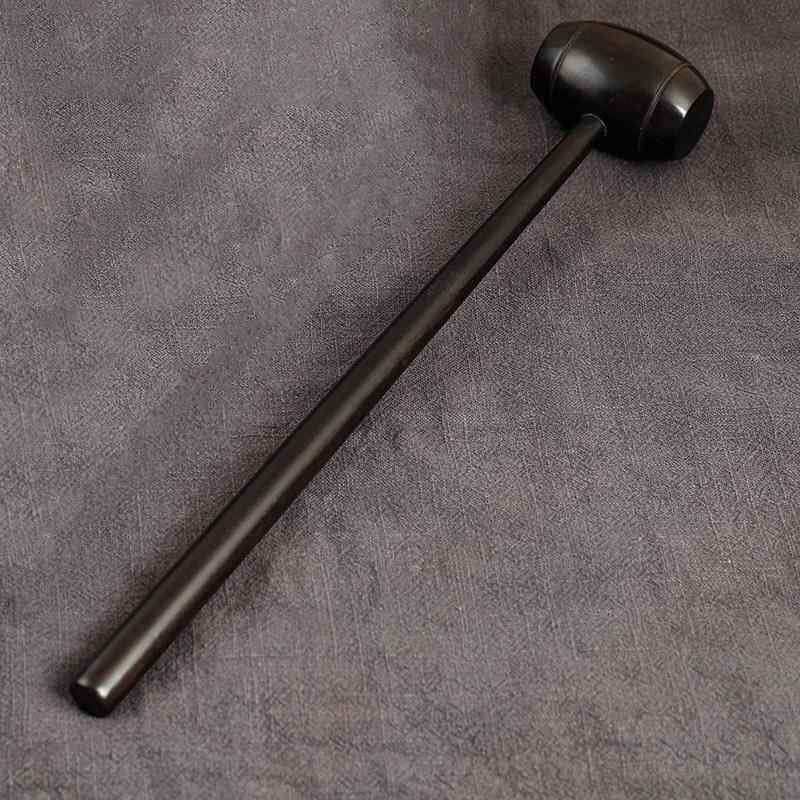 高档生紫光檀乌木质按摩锤红木锤底酸经络养保健棒敲背锤足痛穴位