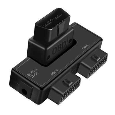 OBD2一分二转接器线16针16芯汽车卡车新能源obd通用带DC5521接口