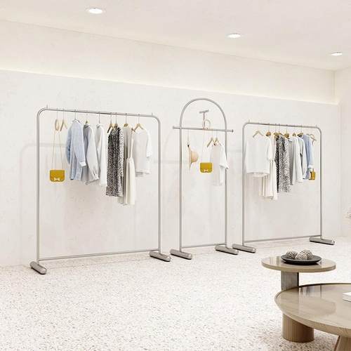 服装店不锈钢展示架男女服装店网红中岛货架落地式挂衣架陈列道具