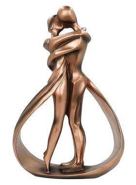 新品情侣拥抱亲吻树脂工艺品家居桌面摆件情人节摆件装饰品