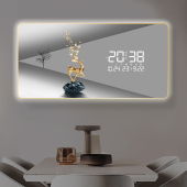 LED插电新款 饰画挂钟灯光时钟 数显示电子钟表万年历壁钟客餐厅装