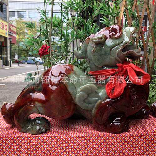 钰程本命年玉器 60厘米岫玉貔貅大号家居工艺吉祥摆件居家装饰品