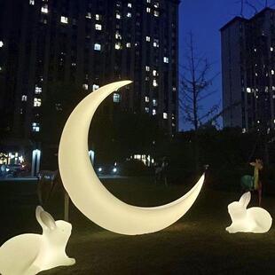 饰半秋秋月千商场落地景 2.7米户HTR外亮发光月球千景观月灯庭院装