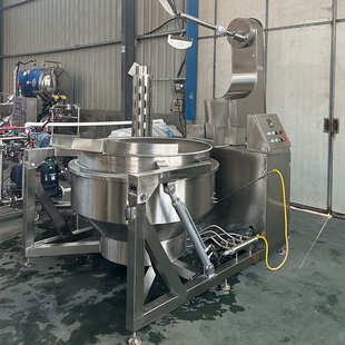 全自动学校食堂炒菜机设备高粘度物料炒制锅大型熬汤行星搅拌炒锅