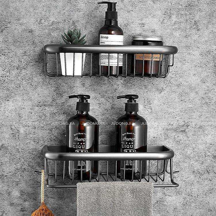 全铜四方篮厕所卫生间壁挂四方置物架浴室卷纸篓墙壁三角篮收纳架