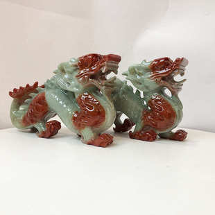 吉祥青龙工艺品玉器太极28岫摆件本命年厘米钰龙玉石程生肖