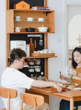 集物挂墙置架墙上洞洞板樱木隔板实木书架置物物桃92281电板视墙