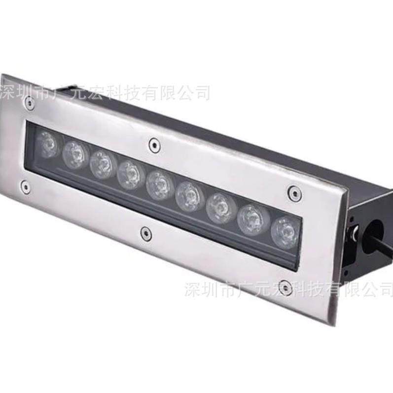 LED长方形地埋灯6W12W18W24W36W水下七彩灯不锈钢AC24V嵌入式RGB