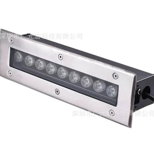 LED长方形地埋灯6W12W18W24W36W水下七彩灯不锈钢AC24V嵌入式RGB