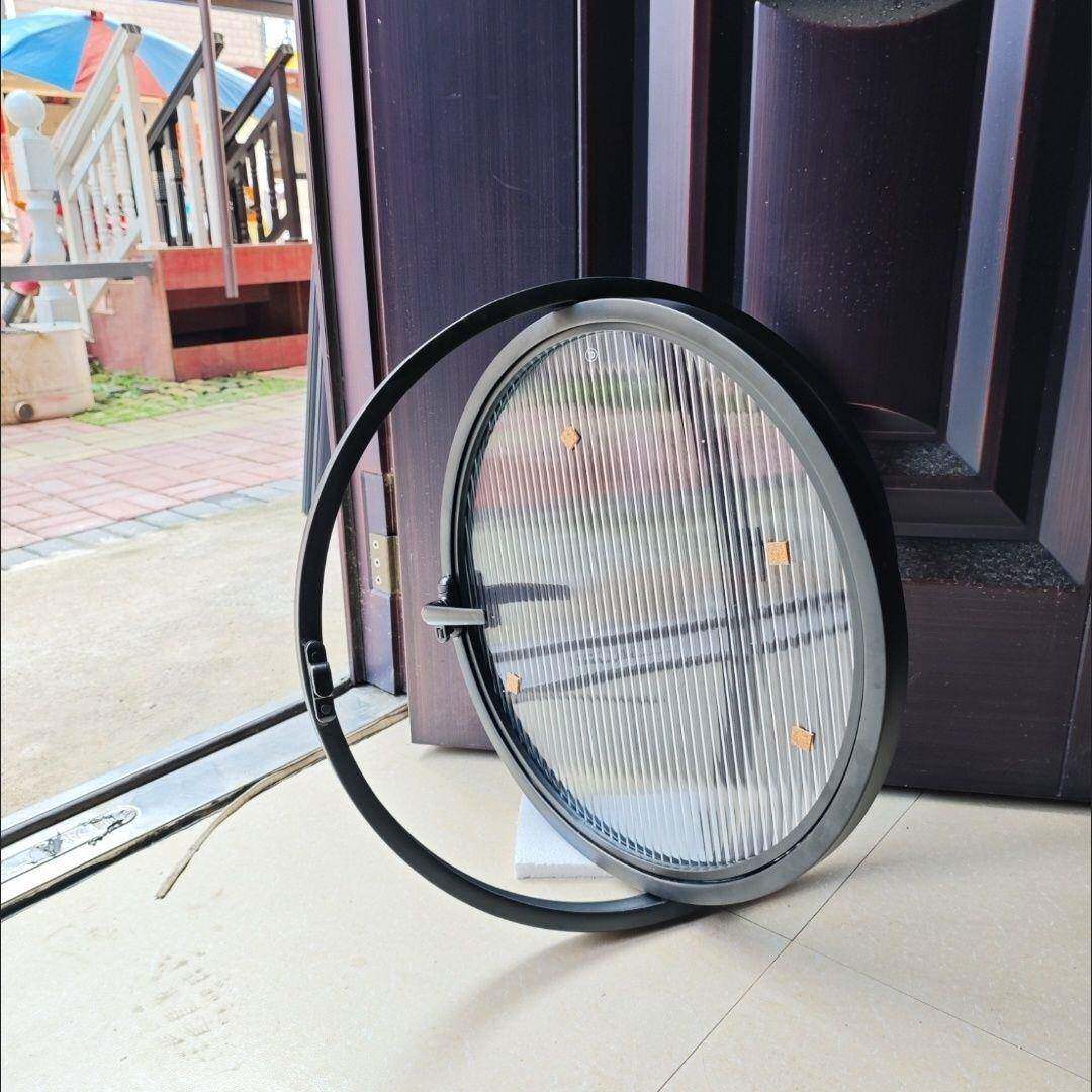 网红中轴旋转圆窗月亮窗室内防窥圆形玻璃窗阁楼景观圆窗户艺术窗