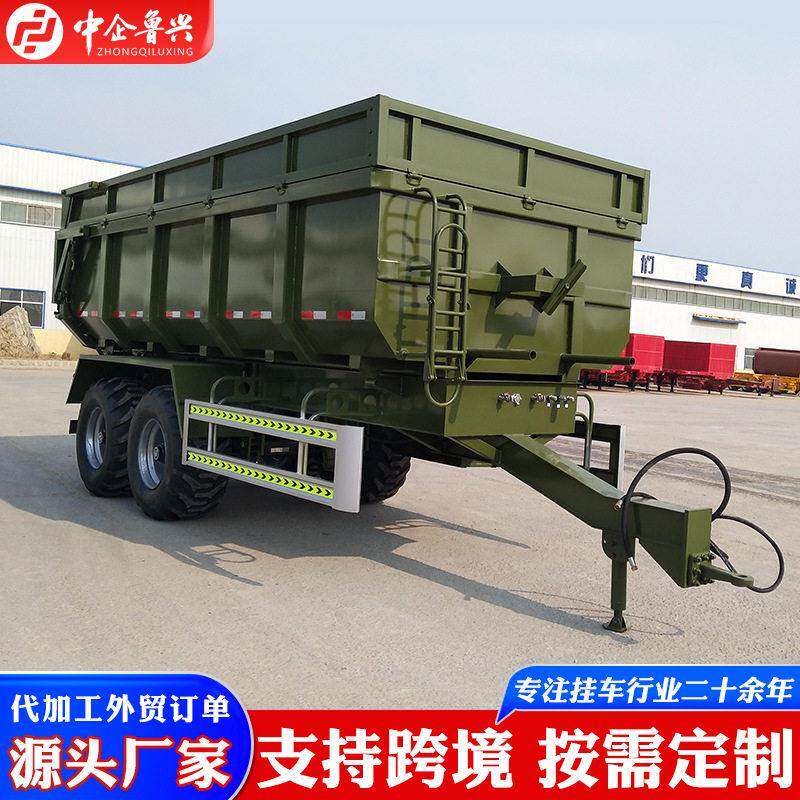 出口U型后翻斗半挂车式前顶后翻自卸半挂车重型箱式半挂车