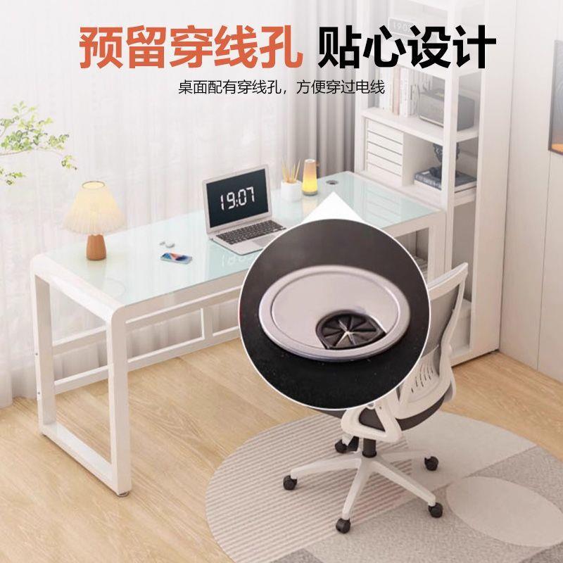 电脑桌简约出租APJ用屋习桌学家卧室写字台经济型钢化玻璃电桌竞
