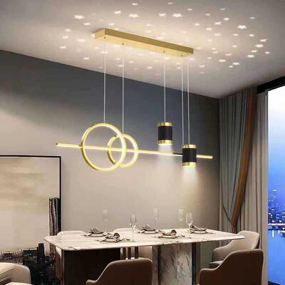 星餐厅吧台吊灯现代简空约卧室长形条枝灯全屋中山287灯具客主厅