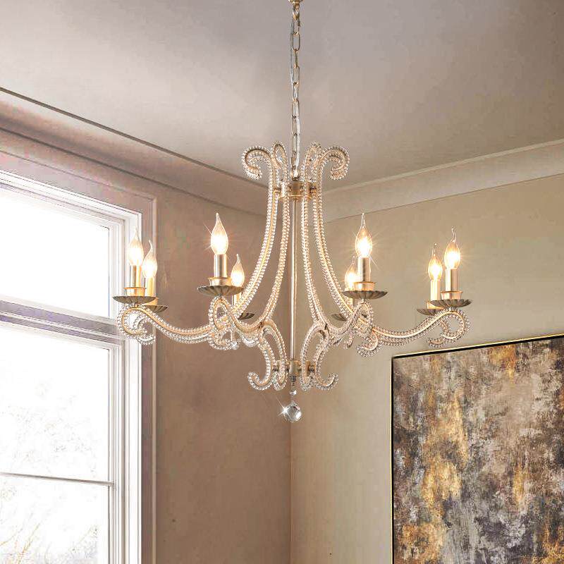 别墅客厅大吊灯美式复古楼梯间灯loft复式楼挑空大气轻奢水晶吊灯