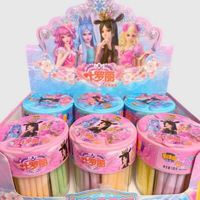 美佳园6味cc棒吸管糖果酸甜好吃儿童礼物休闲 糖果罐装cc乐吸管糖