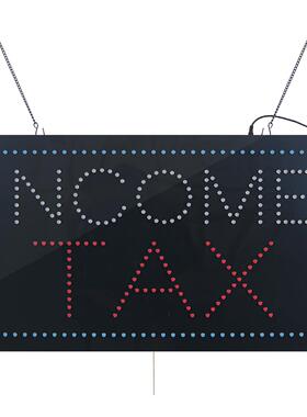出口认证 LED广告牌门头字室内发光字招牌 INCOME TAX Sign
