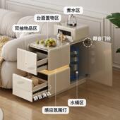 沙发边茶几客厅创意移动几小边风侧柜简约奶柜油边桌角几J092储物