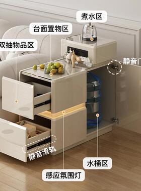 沙发边茶几客厅创意移动几小边风侧柜简约奶柜油边桌角几J092储物