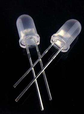 RoHS F5/5MM乳白七彩快闪短脚 雾状七彩RGB直插发光管 大芯片