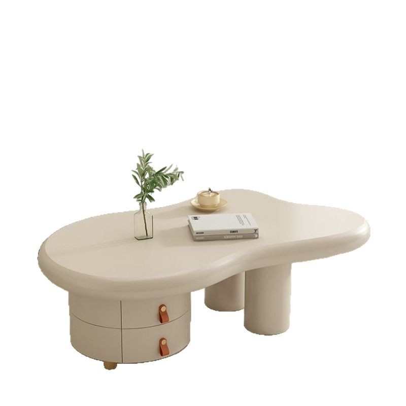 实木款云朵茶几法式奶油小户型客厅网红家用抽屉现代简约桌子轻奢