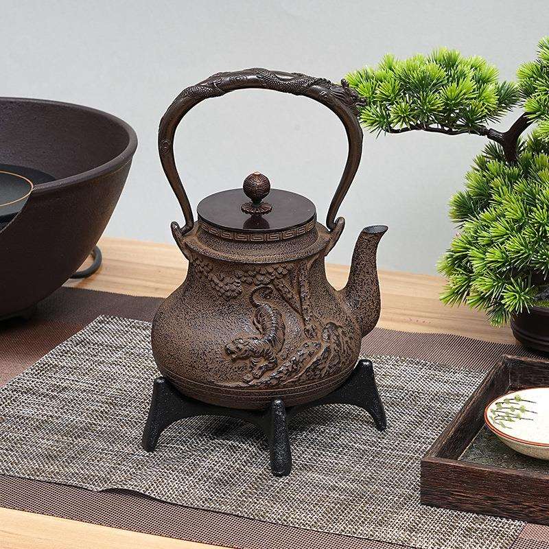 铸铁壶烧水泡茶壶电陶炉套装户外围炉煮茶器明火茶炉老铁壶