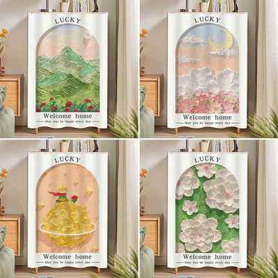 网红门帘隔断帘柜子帘衣柜帘子遮挡布帘定制魔术贴轨道装饰帘布帘