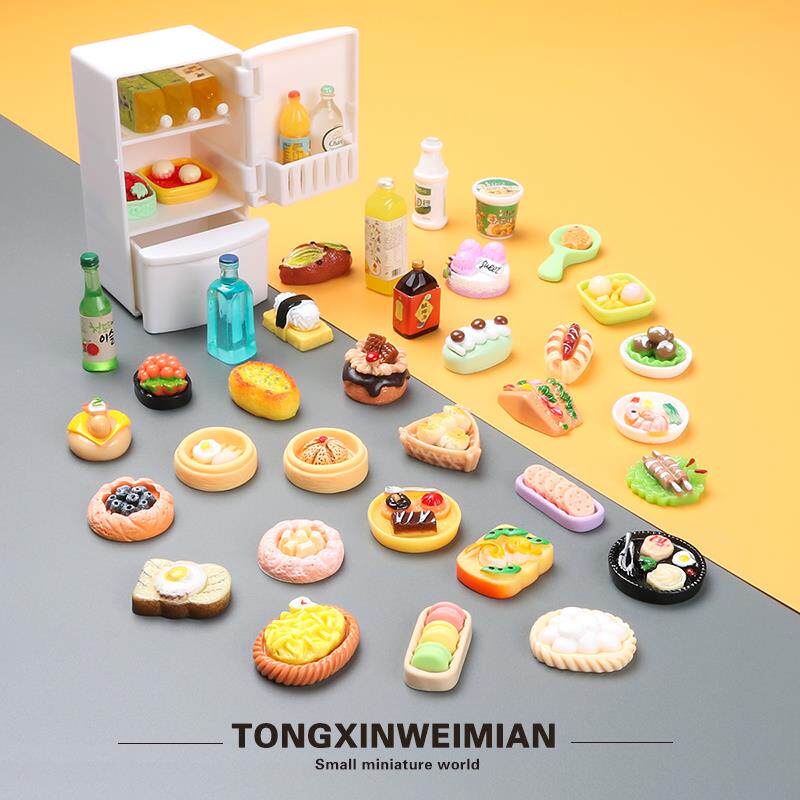 迷你食玩冰箱仿真模拟厨房微缩场景趣味摆件儿童过家家益智小玩具