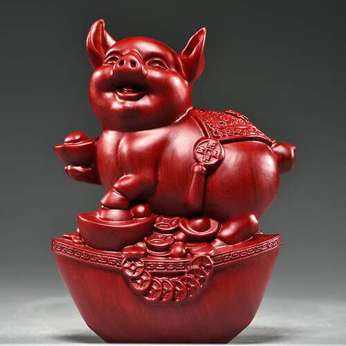 红色花梨木十二生肖摆件全套实木鼠牛虎兔龙蛇马羊猴鸡狗猪吉祥物