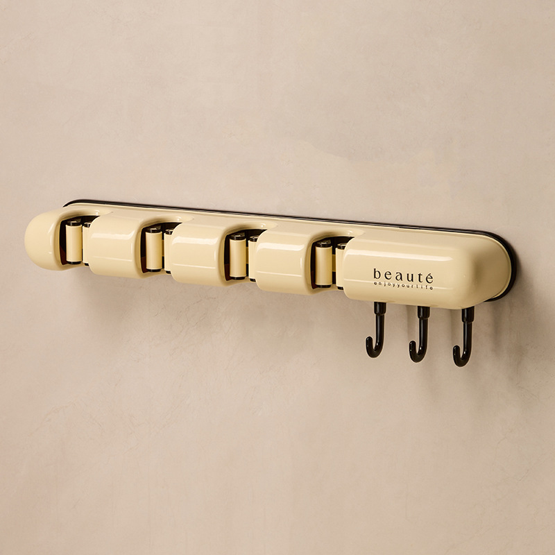 免打孔强力拖把壁挂夹神器挂钩扣收纳挂架卫生间吸盘扫把承重门后