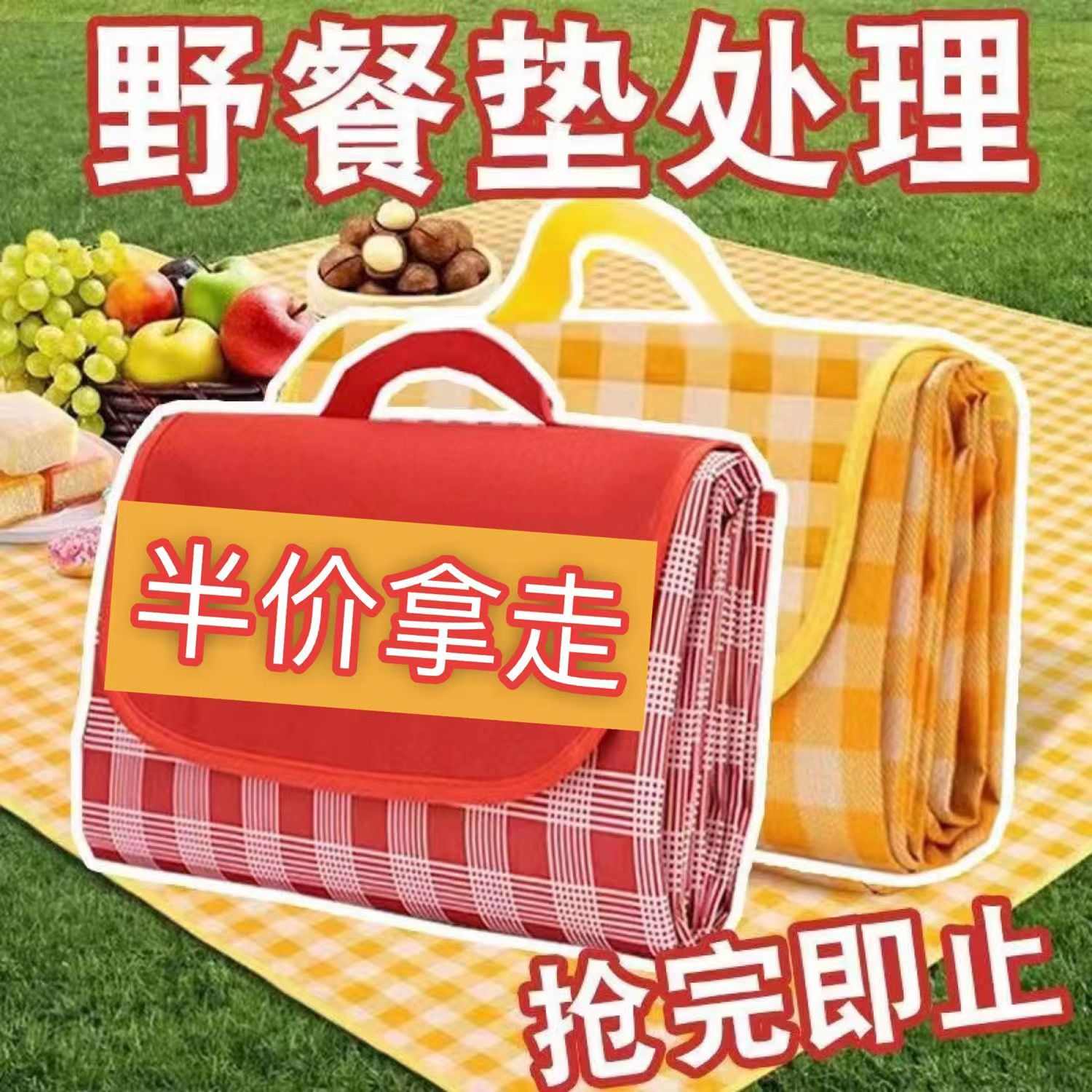 野餐布野外露营垫子防潮野餐垫户外地垫折叠便携式ins风加厚防水