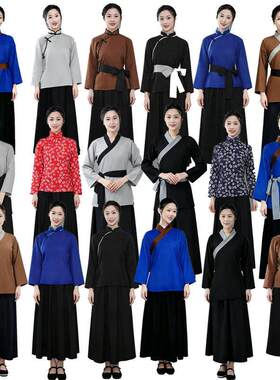 古装老太太汉服平民古装刘姥姥服装女长裙套装母亲村民丫鬟表演服
